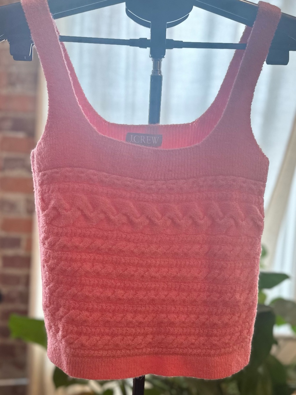 J. Crew Pink Cable Knit Cashmere  Tank